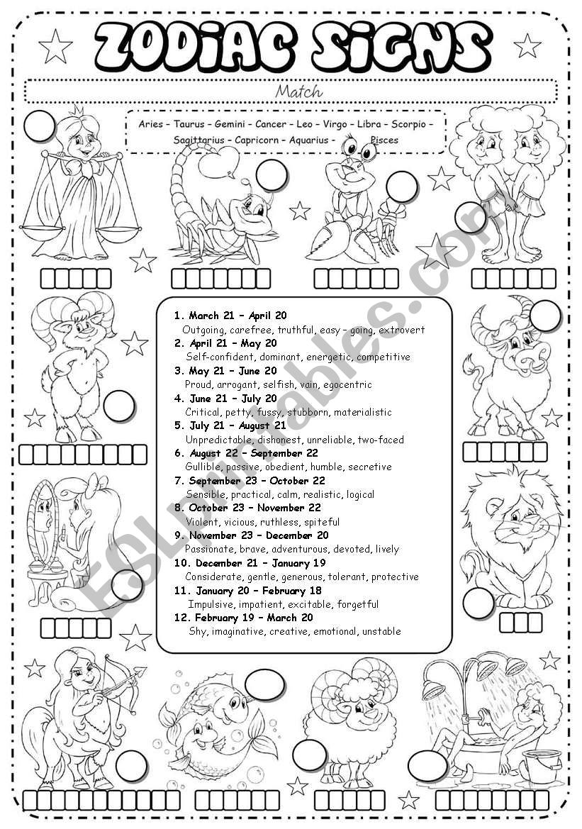 Zodiac Signs (3/3) - description