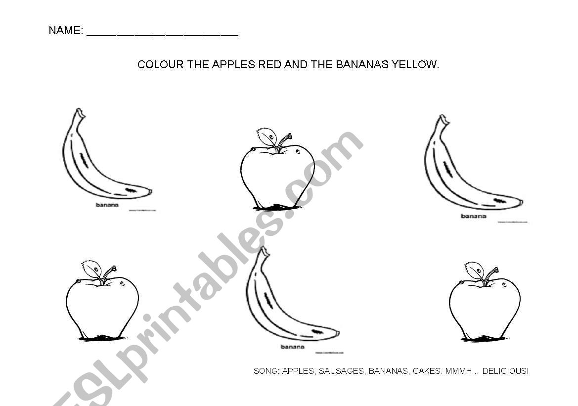 apples and bananas worksheet