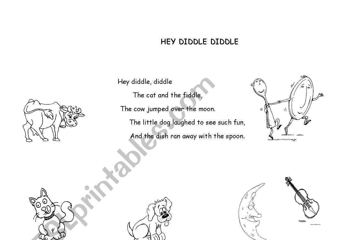 HEY DIDDLE DIDDLE worksheet