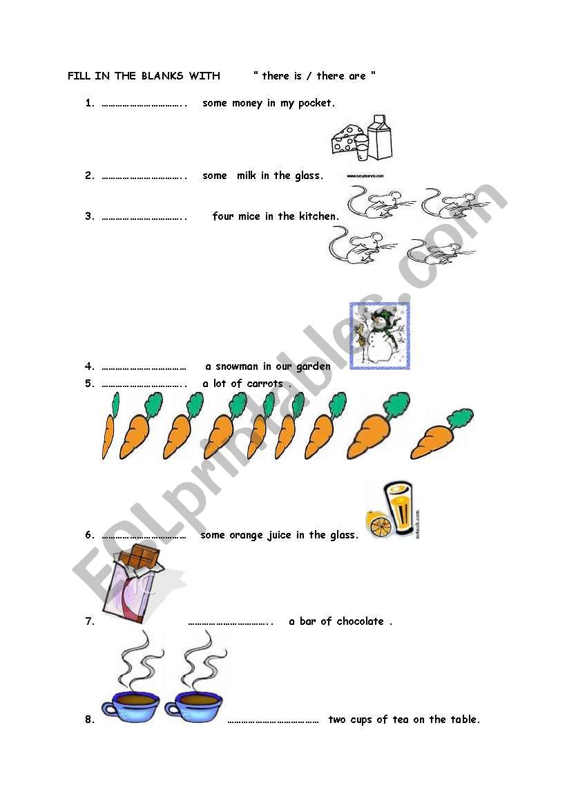 THERE IS -THERE ARE worksheet