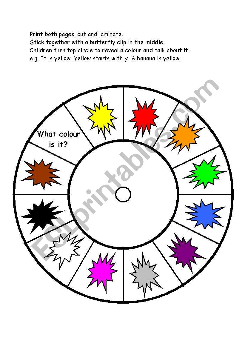 colour spinner worksheet