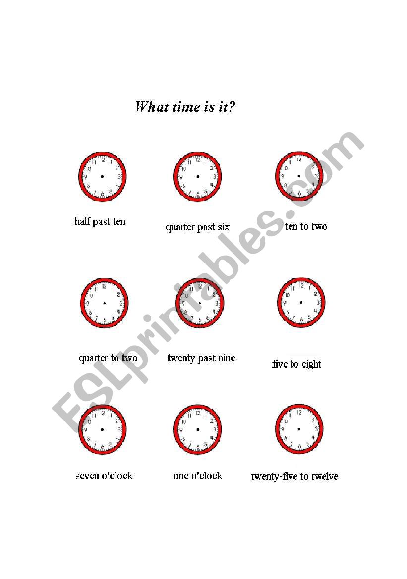 What time is it? worksheet