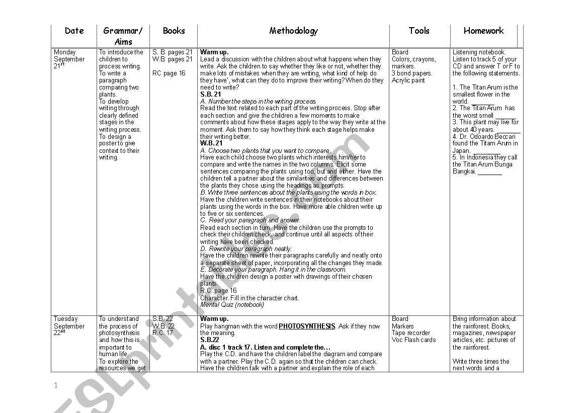 READING LESSON PLAN  worksheet