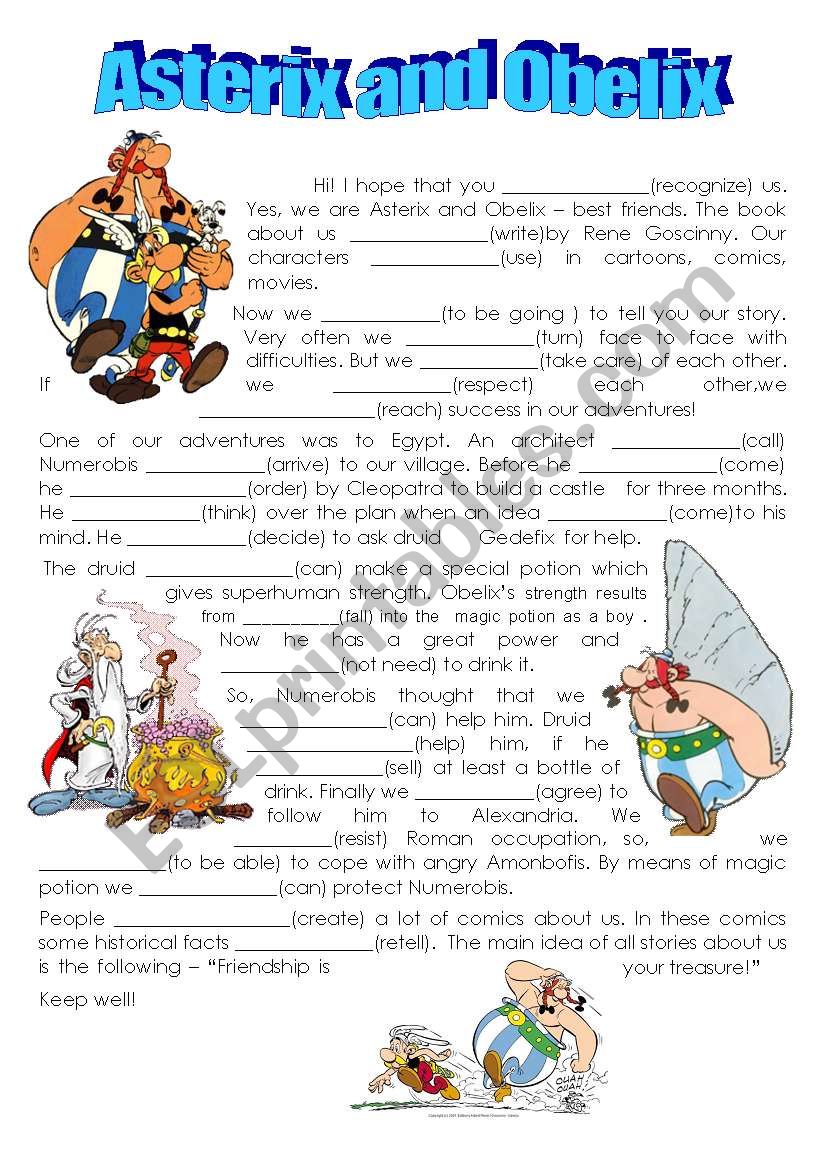 Asterix and Obelix worksheet