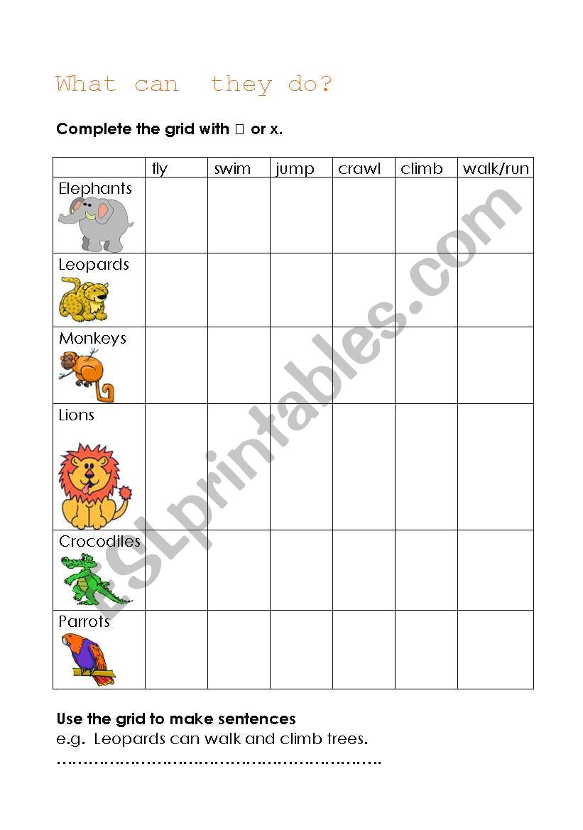 What can they do? worksheet