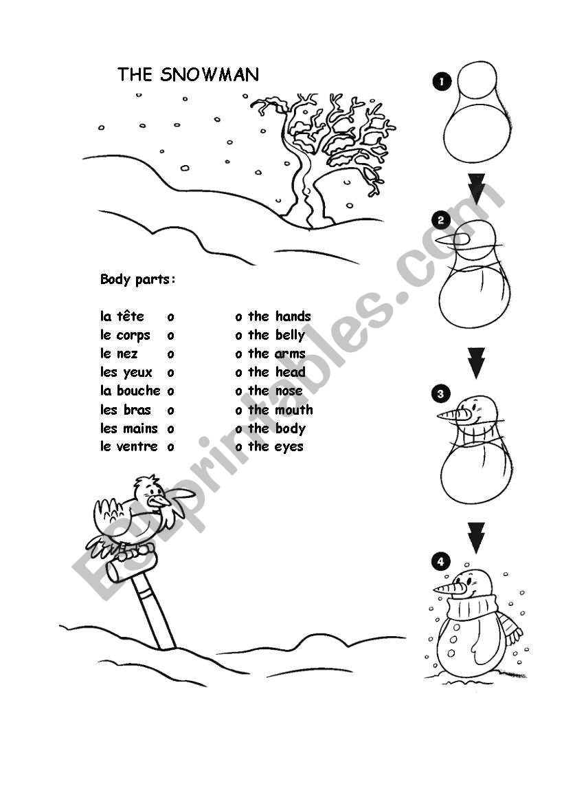 The snowman worksheet