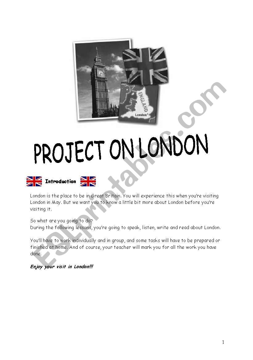 project on london worksheet
