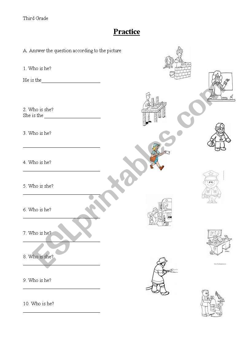 Jobs worksheet