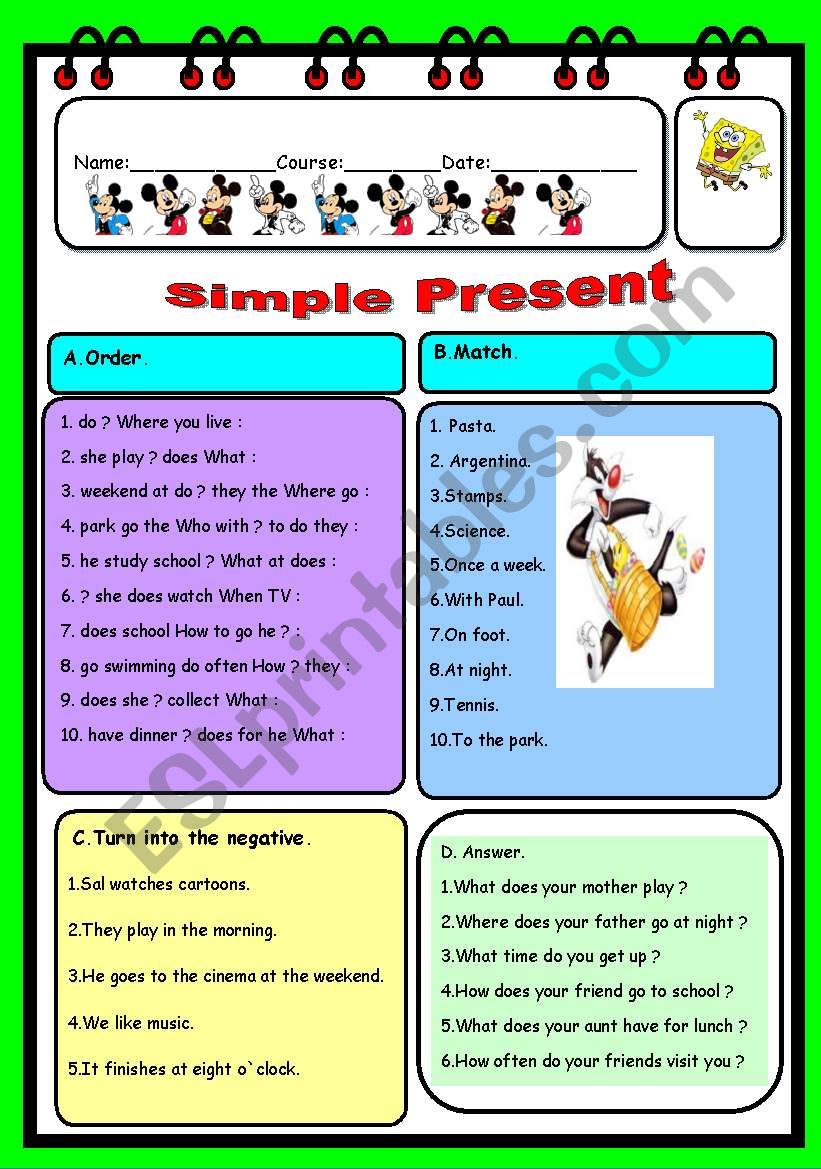 Present Simple worksheet