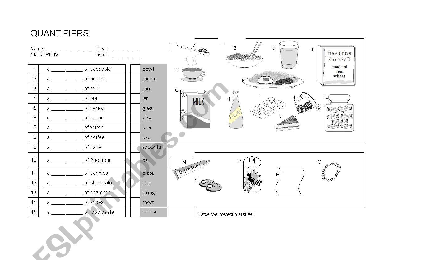 Unit of Measurements - Matching Exercises