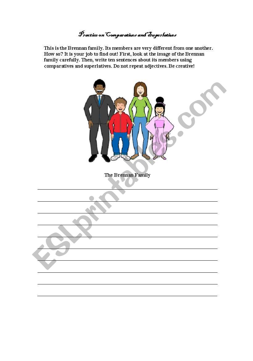 Comparatives and Superlatives worksheet