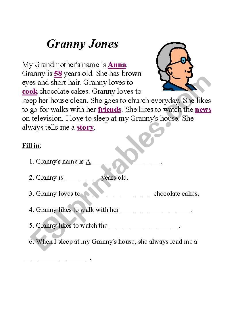 Comprehension worksheet