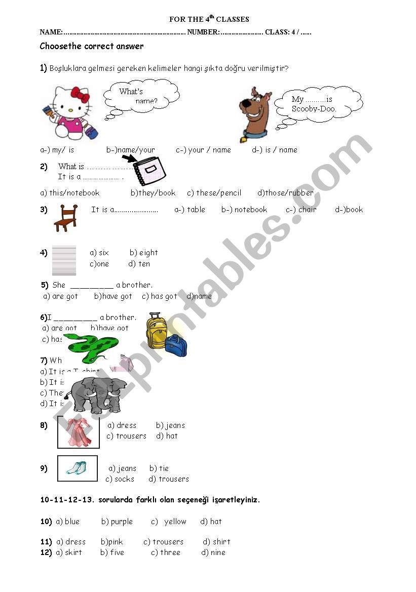 quiz worksheet