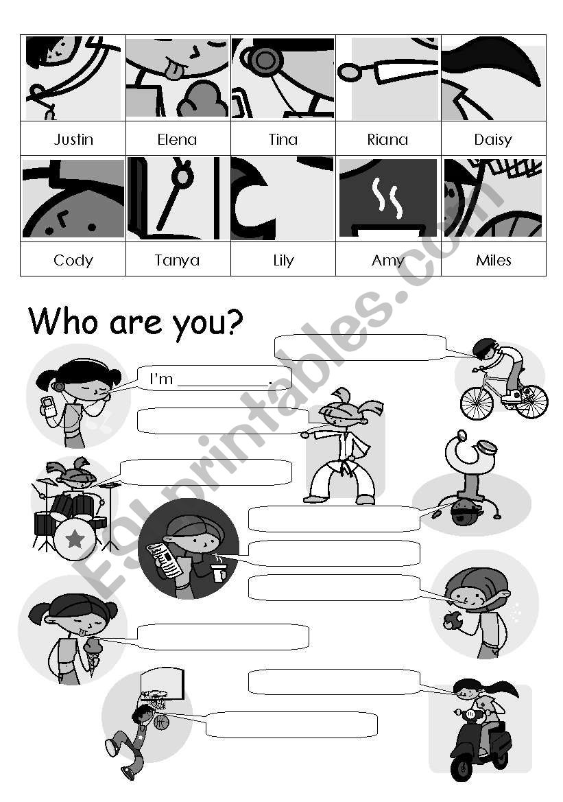 Who are you? worksheet