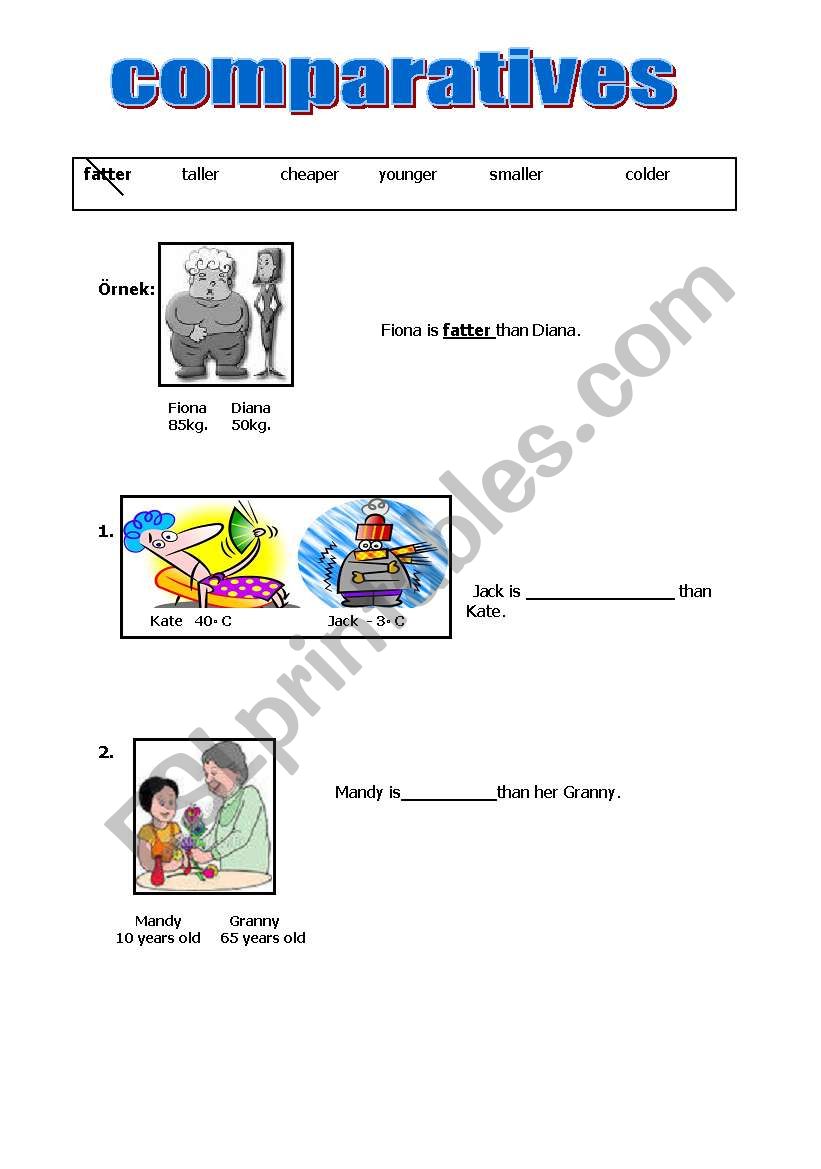 comparatives worksheet