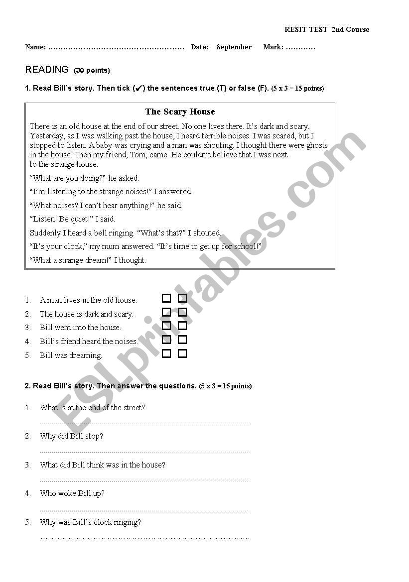 september 2eso exam (13 years old students)