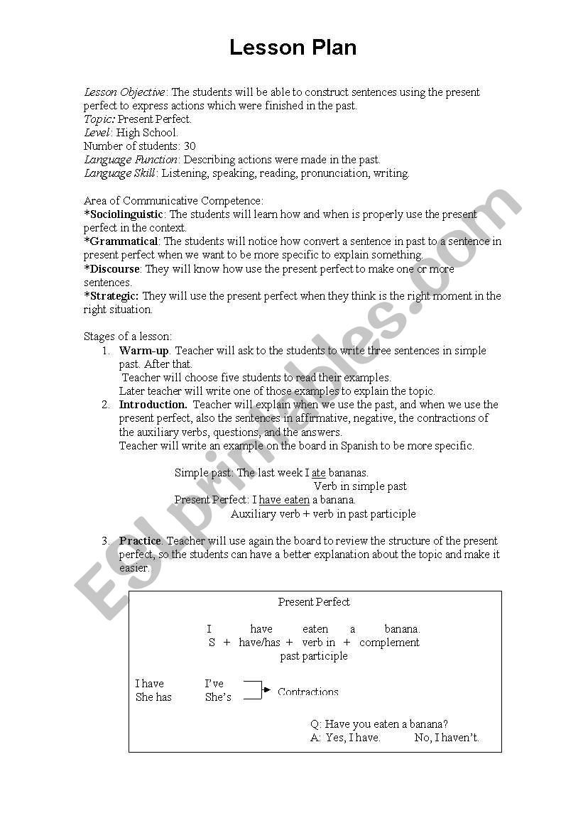 Present perfect - Grammar exercise