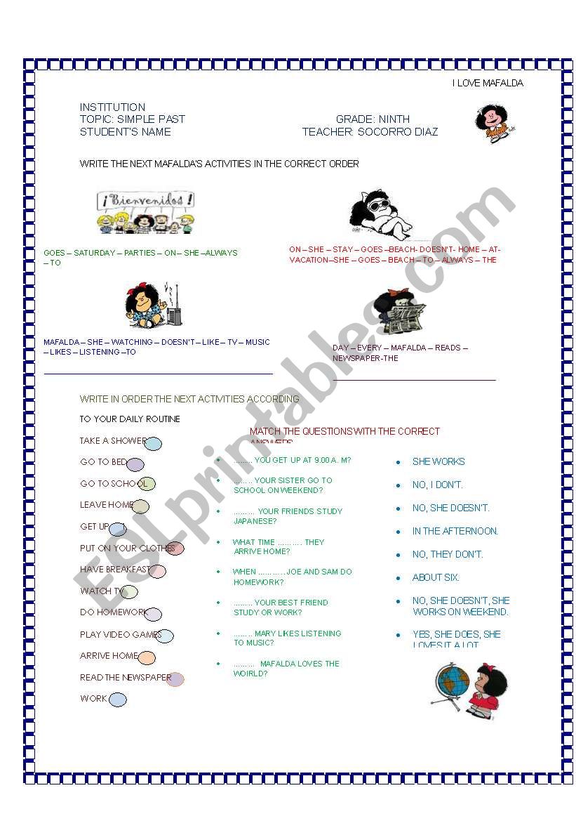 present simple worksheet