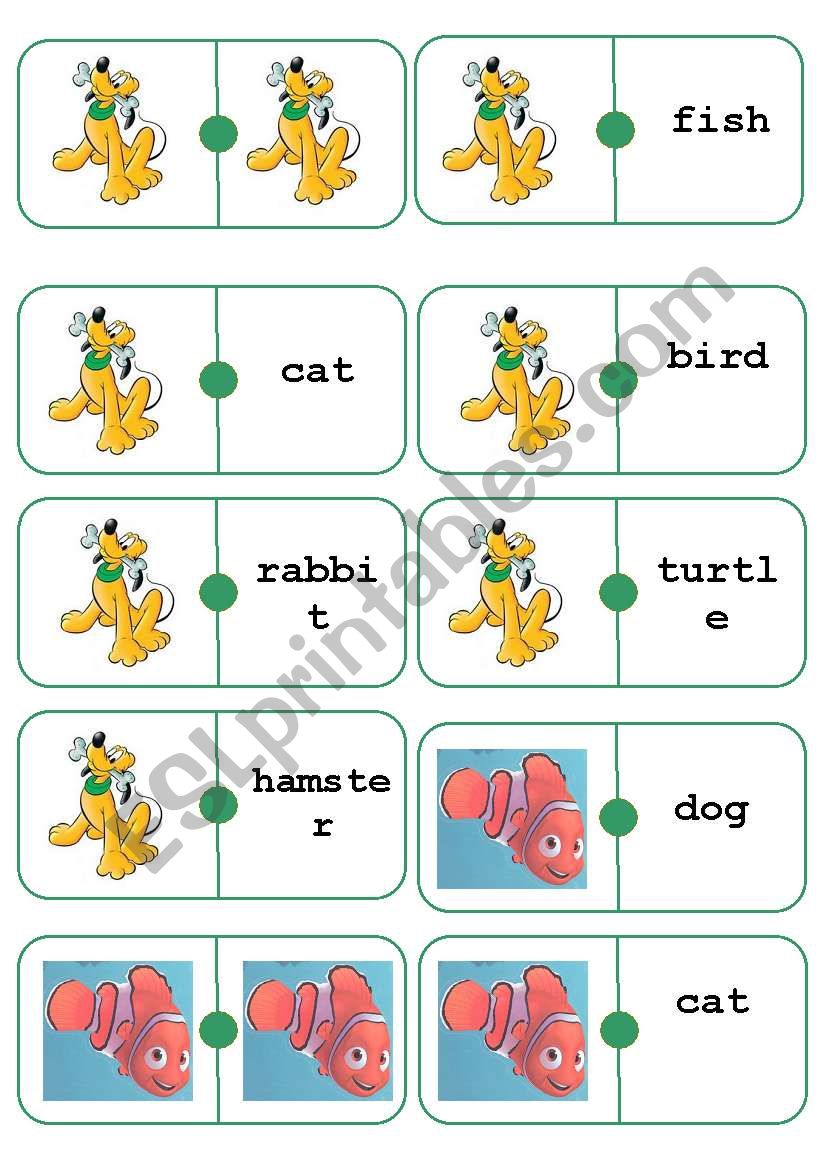 Pets domino part one worksheet