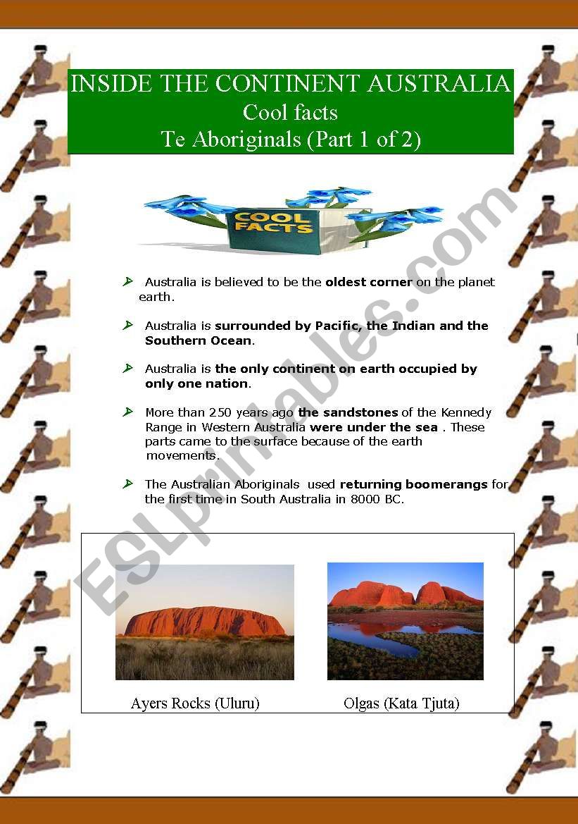 Inside the continent Australia - Aboriginales (6 pages) 