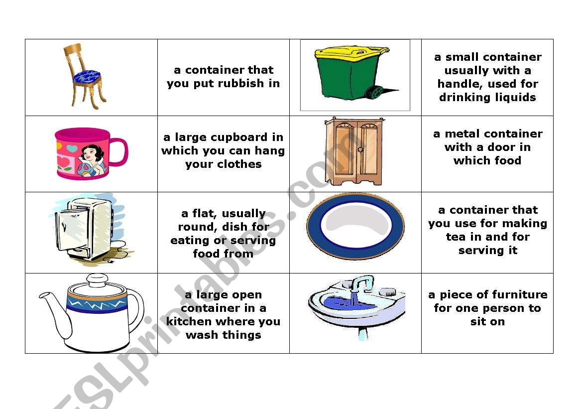 Furniture- domino worksheet