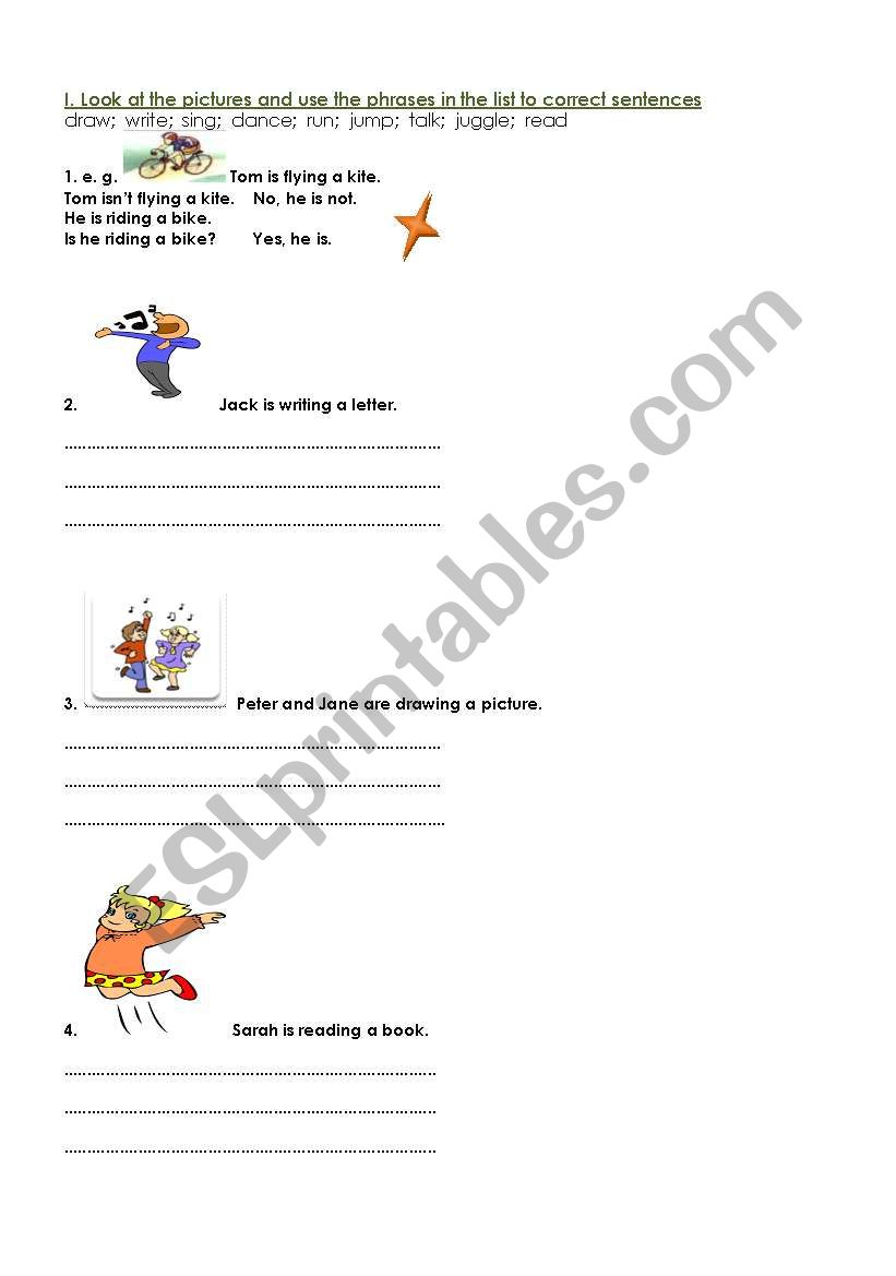 Present continuous worksheet