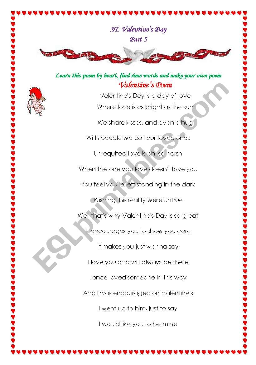 ST. Valentines Day  Part 5 worksheet