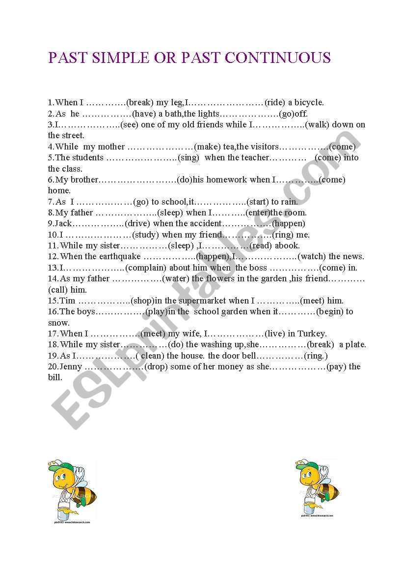 complete the sentences worksheet