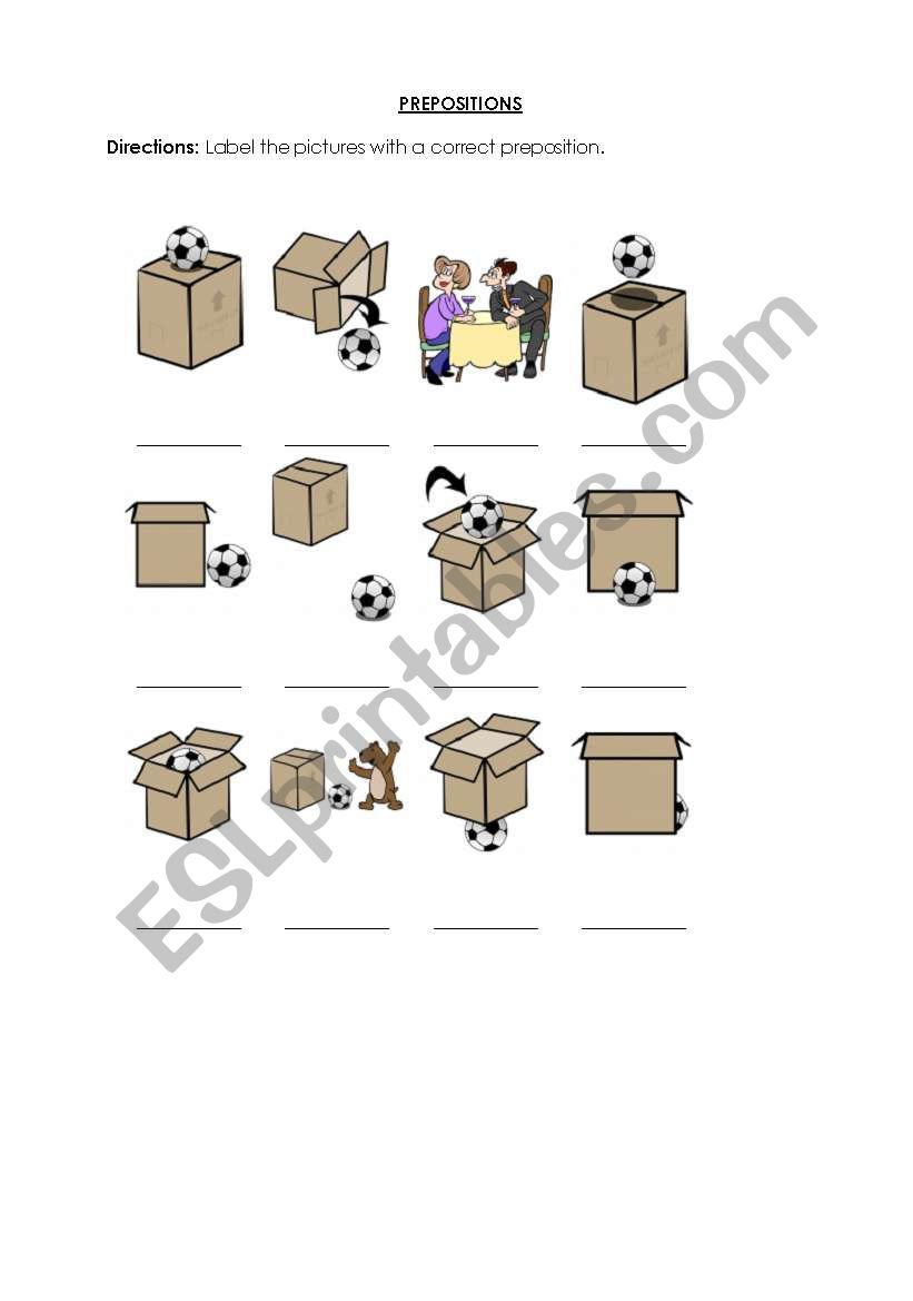 prepositions worksheet