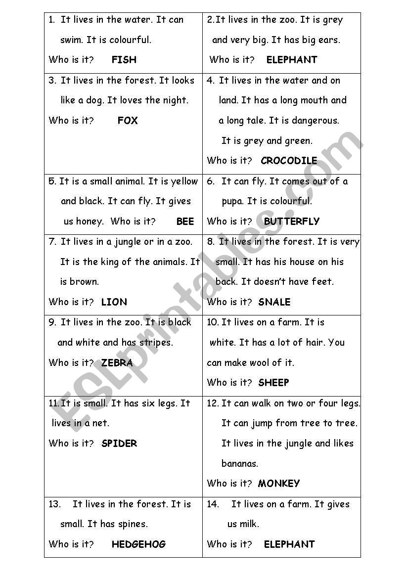 What animal is it? worksheet