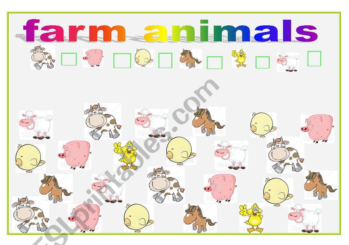 Farm animals- How many can you see?