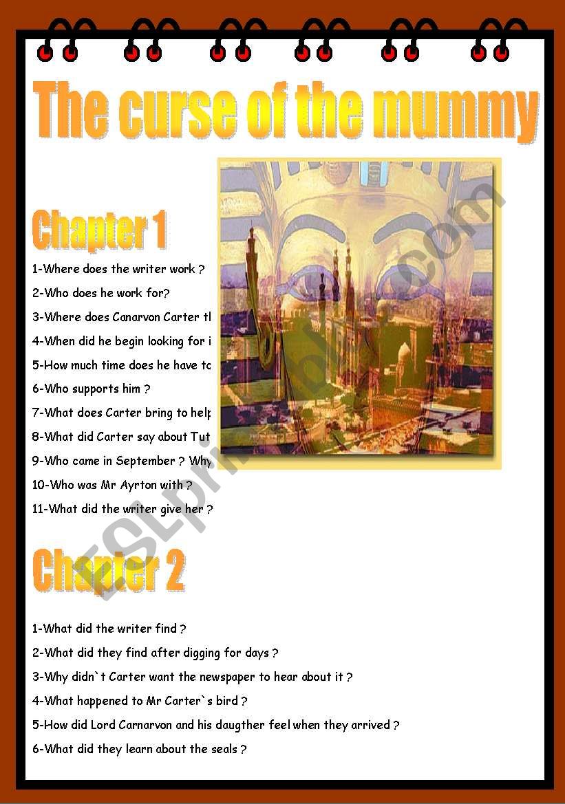 THE CURSE OF THE MUMMY worksheet