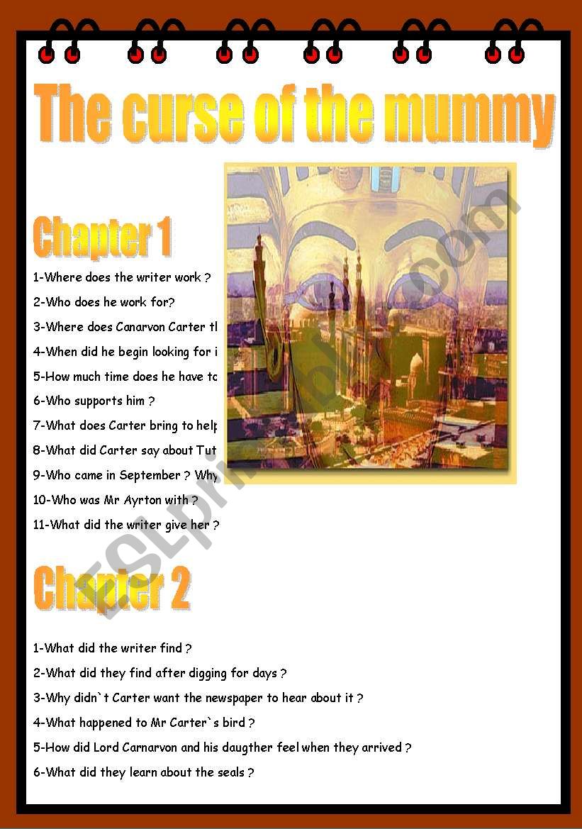 THE CURSE OF THE MUMMY worksheet