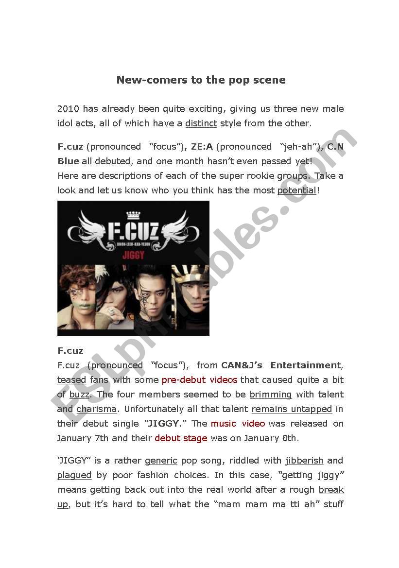 K-Pop Article with word/phrase definitions. Article from popseoul.com