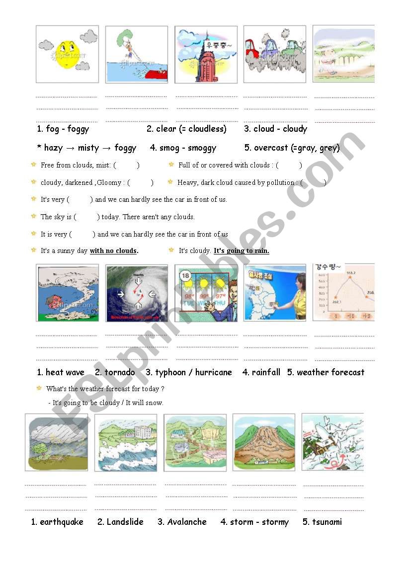 How is the weather (4 of 5) worksheet