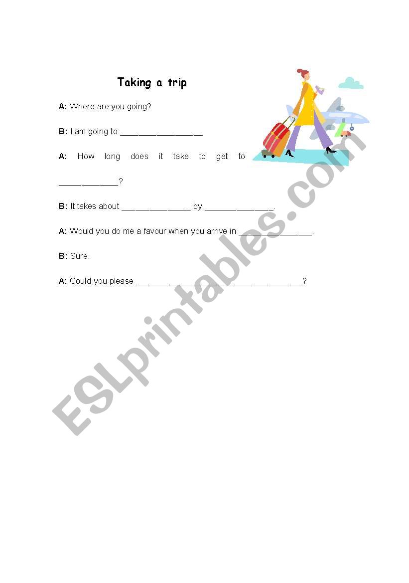 At the Airport dialogue worksheet