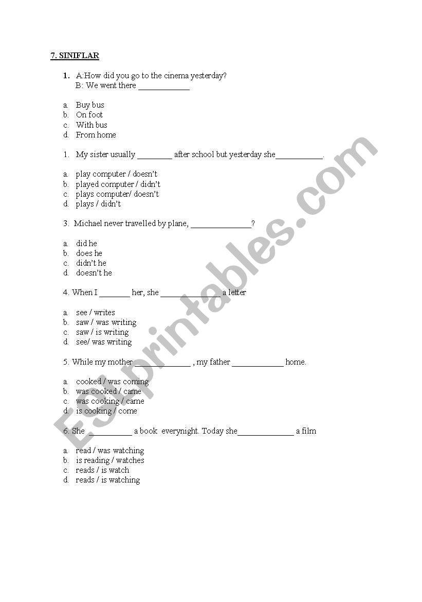 grammar review worksheet