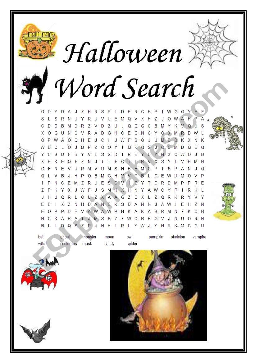 Halloween Word Search worksheet