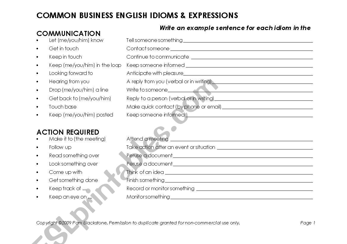 Common Business English Idioms & Expressions