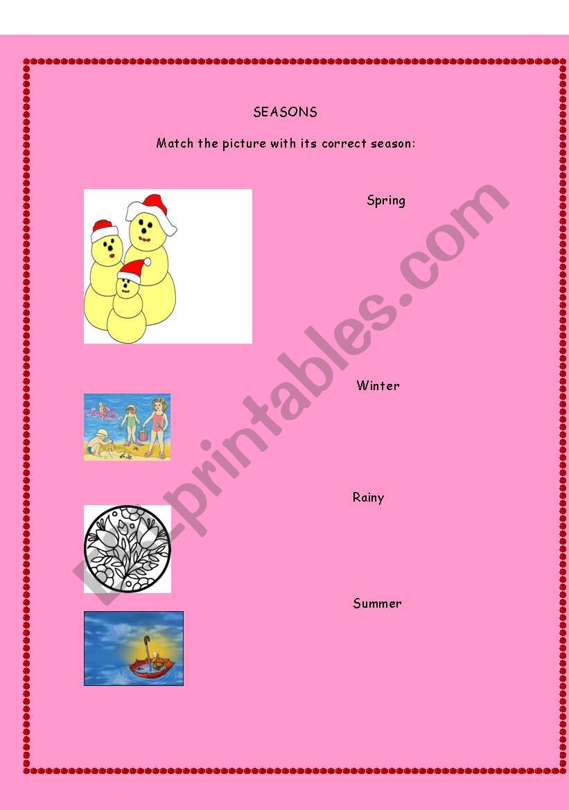 Seasons worksheet worksheet