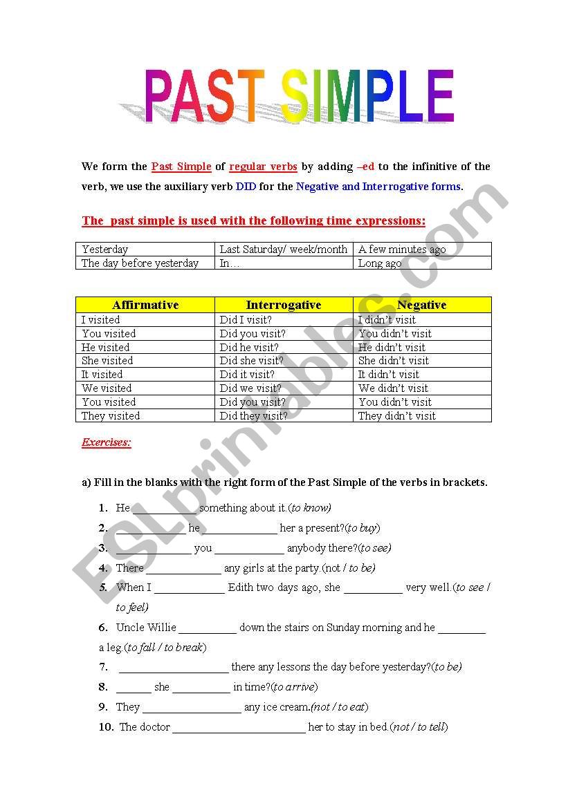 Past Simple worksheet