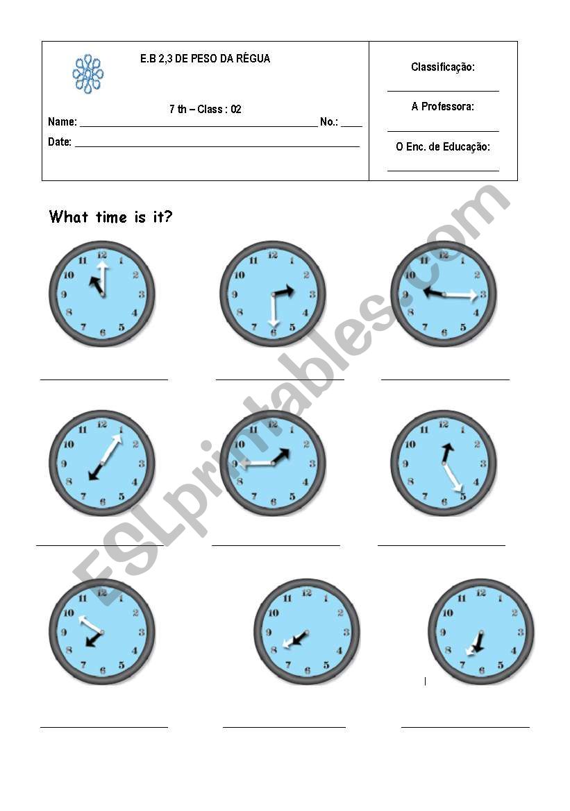 The time - worksheet worksheet