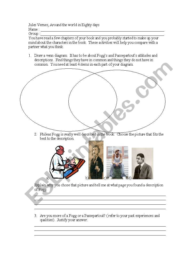 Questions on chapter 1-5 Around the world in 80 days