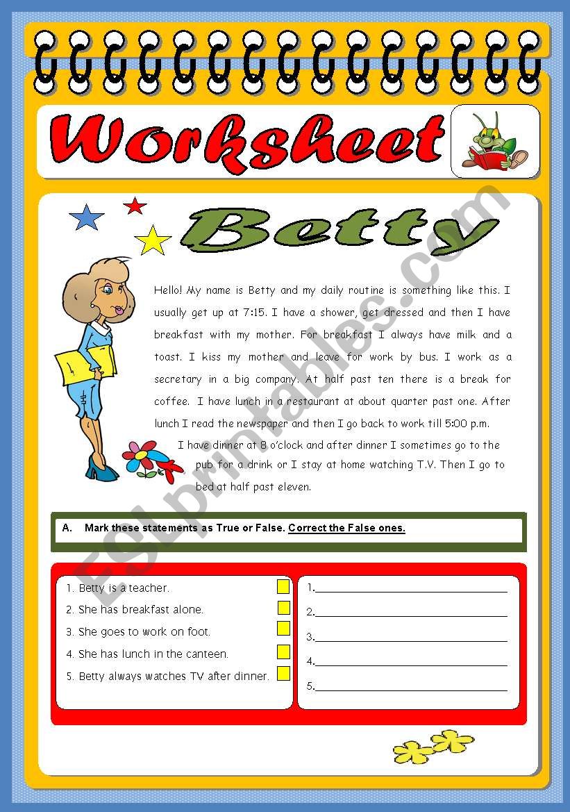 Betty-Reading Comprehension exercise