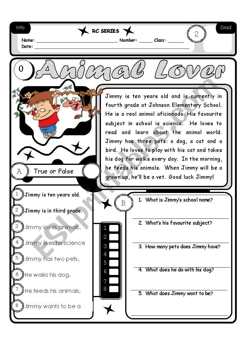 RC Series Level 2_02 Animal Lover 3 Pages (Fully Editable + Answer Key)
