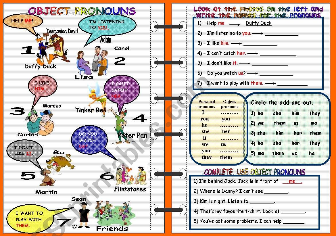 OBJECT PRONOUNS worksheet