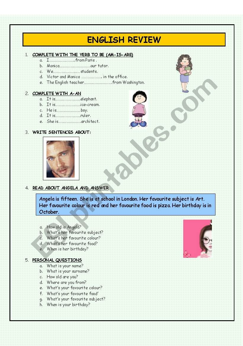 REVIEW worksheet