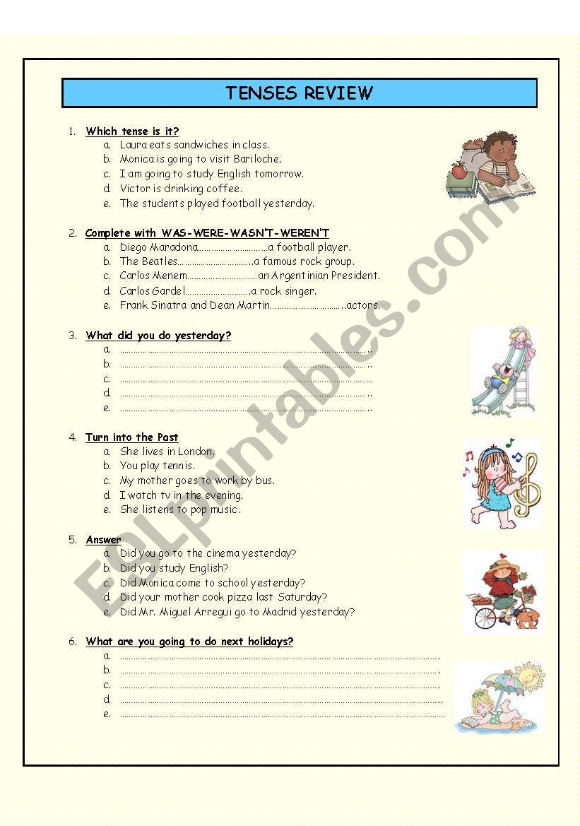 TENSES REVIEW worksheet