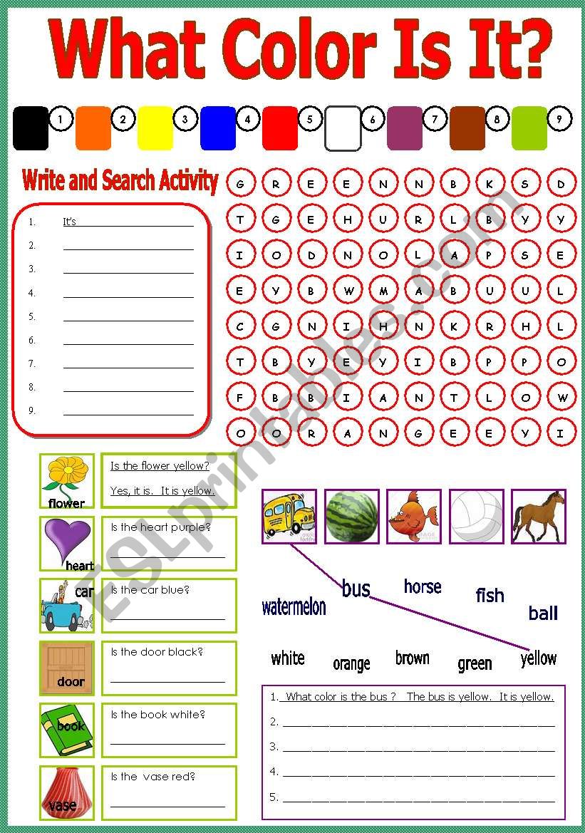 Colors worksheet