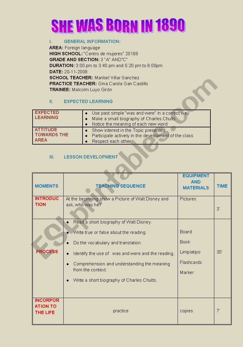 was and were worksheet